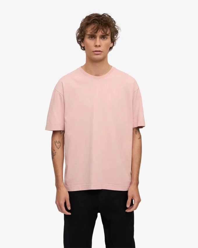 Camiseta orgánica de talle grande - Rosa deslavado