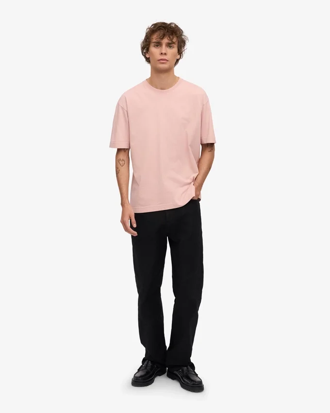 Camiseta orgánica de talle grande - Rosa deslavado