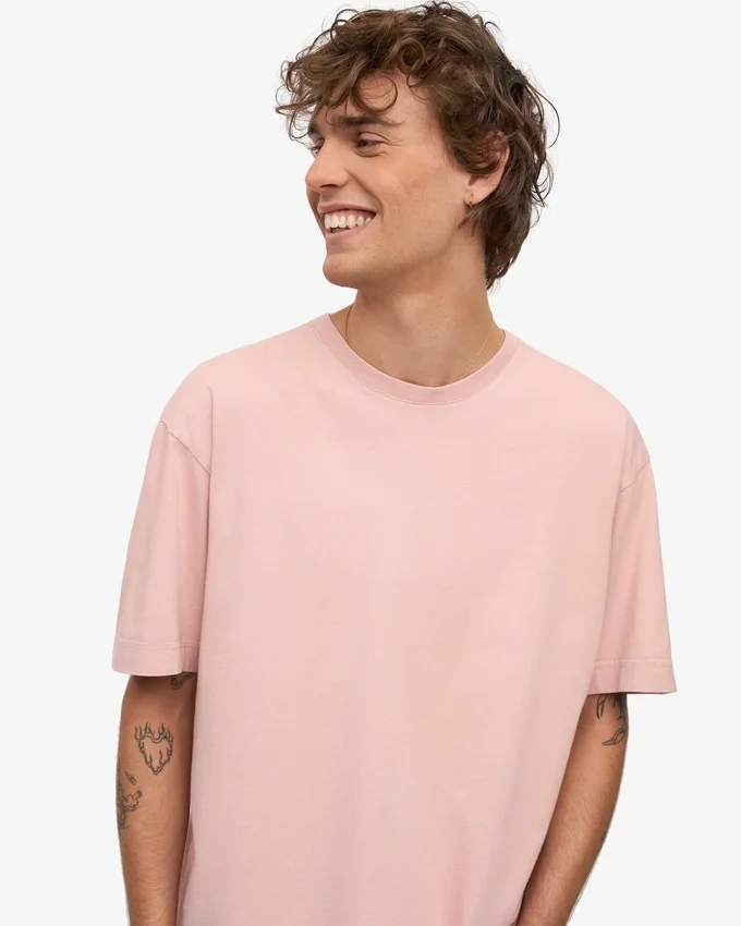 Camiseta orgánica de talle grande - Rosa deslavado