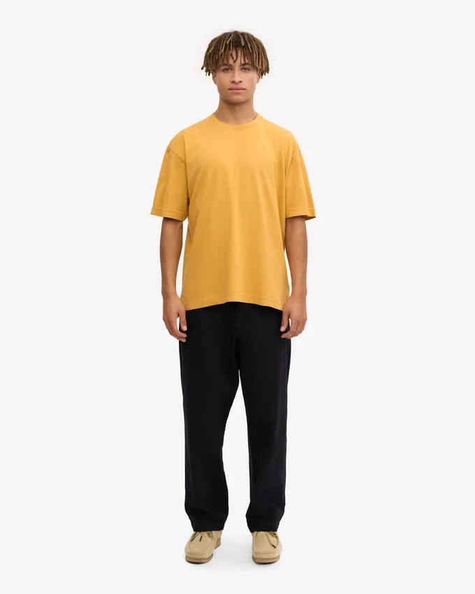 Camiseta orgánica oversize - Amarillo quemado