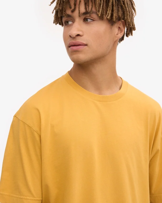 Camiseta orgánica oversize - Amarillo quemado