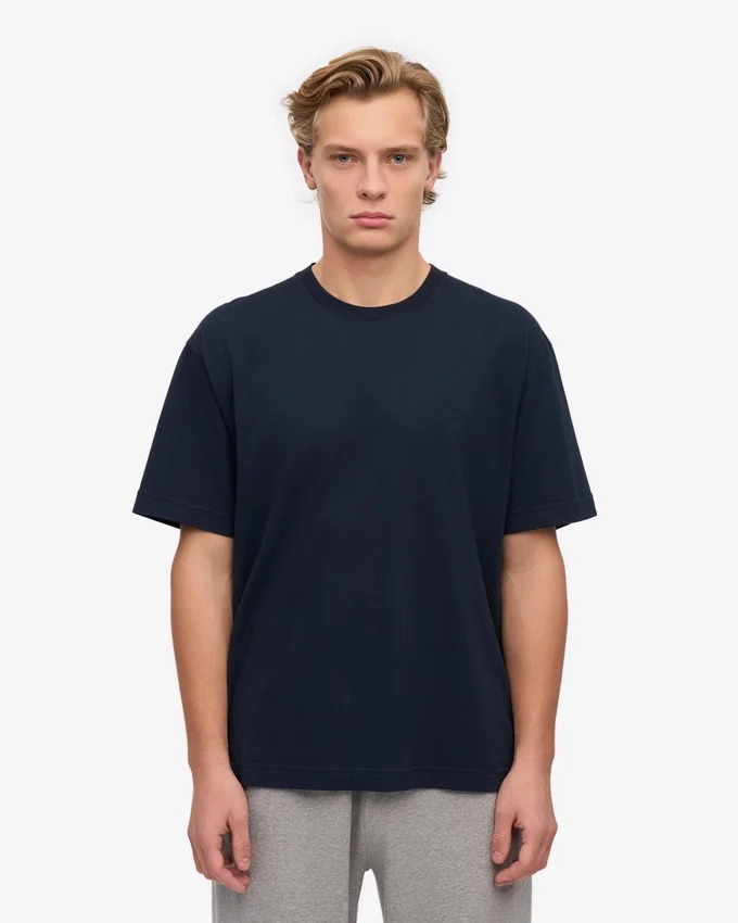 Camiseta orgánica oversize - Azul marino