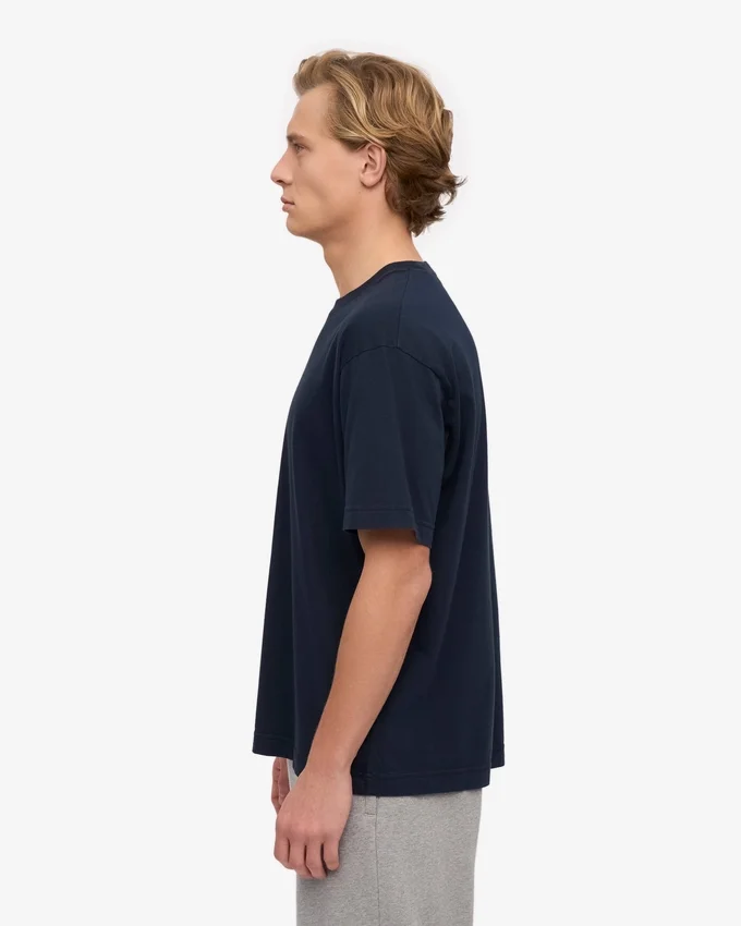 Camiseta orgánica oversize - Azul marino
