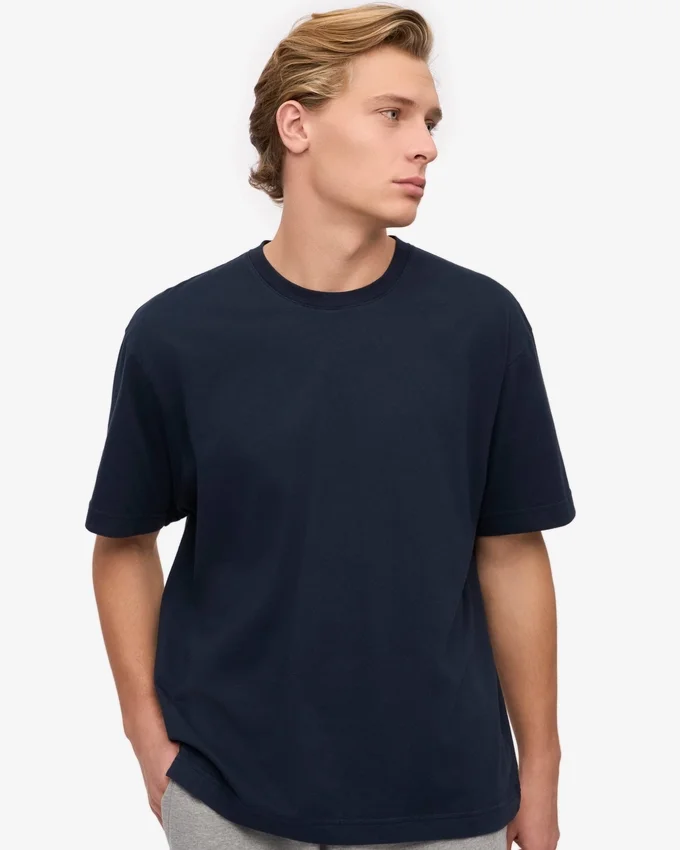 Camiseta orgánica oversize - Azul marino