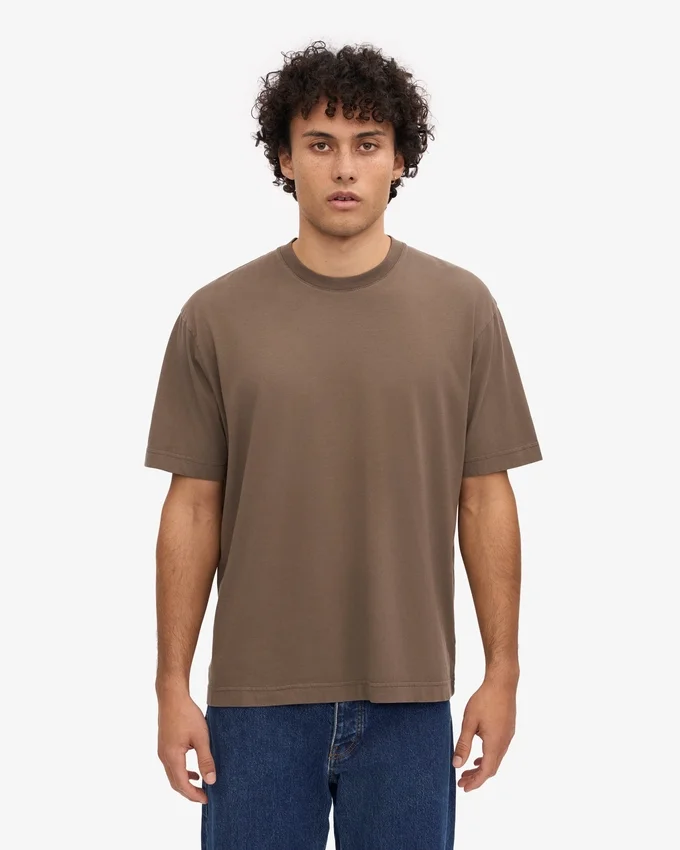 Camiseta orgánica oversize - Marrón cedro