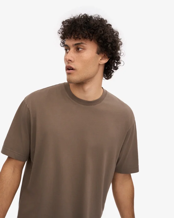 Camiseta orgánica oversize - Marrón cedro
