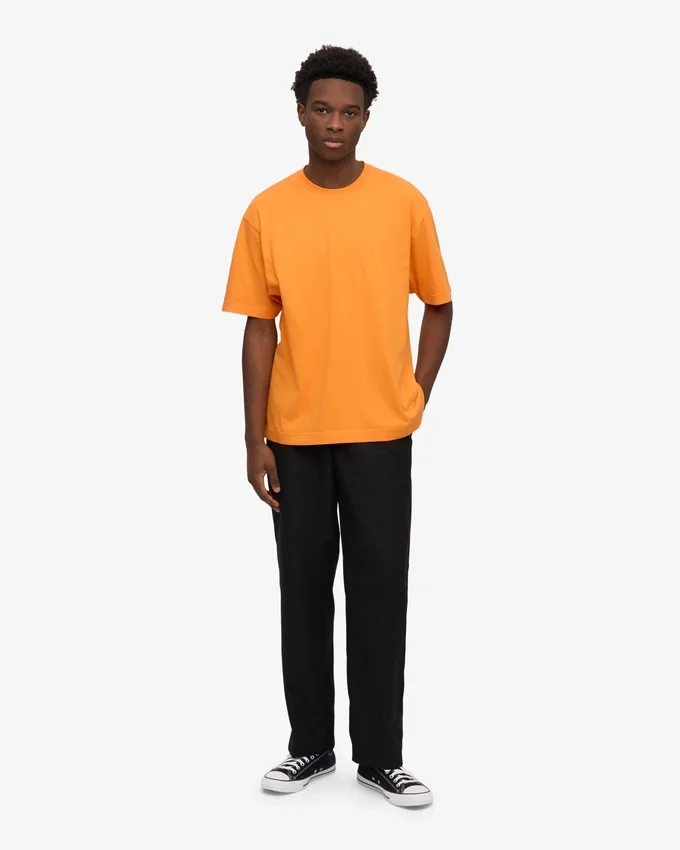 Camiseta orgánica oversize - Naranja soleado