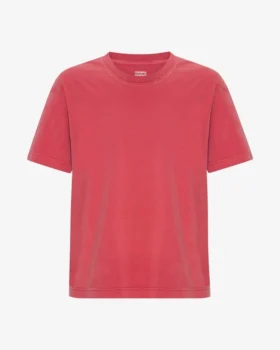Camiseta orgánica oversize - Rojo deslavado