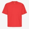 Camiseta orgánica oversize - Rojo mandarina