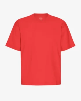 Camiseta orgánica oversize - Rojo mandarina