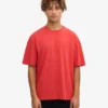 Camiseta orgánica oversize - Rojo mandarina
