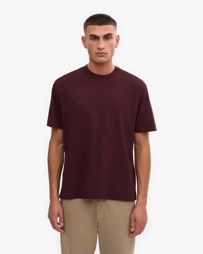 Camiseta orgánica oversize - Rojo sangre