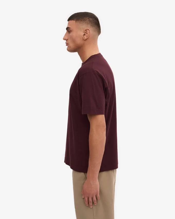 Camiseta orgánica oversize - Rojo sangre