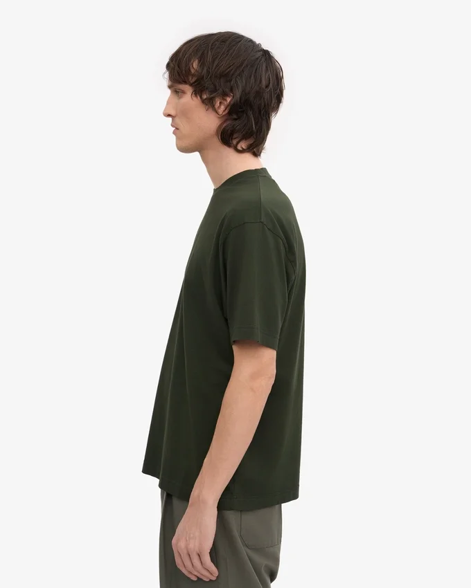 Camiseta orgánica oversize - Verde cazador