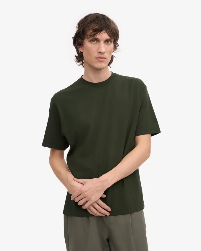Camiseta orgánica oversize - Verde cazador