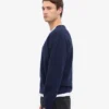 Cardigan de lana merino con cuello en V - Azul marino