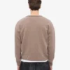 Cardigan de lana merino con cuello en V - Gris topo cálido