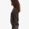 Cardigan de lana merino con cuello para mujer - Marrón café