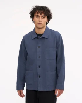 Chaqueta de trabajo orgánica – Azul petróleo