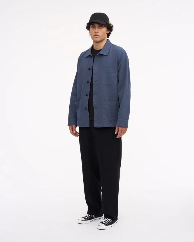Chaqueta de trabajo orgánica - Azul petróleo