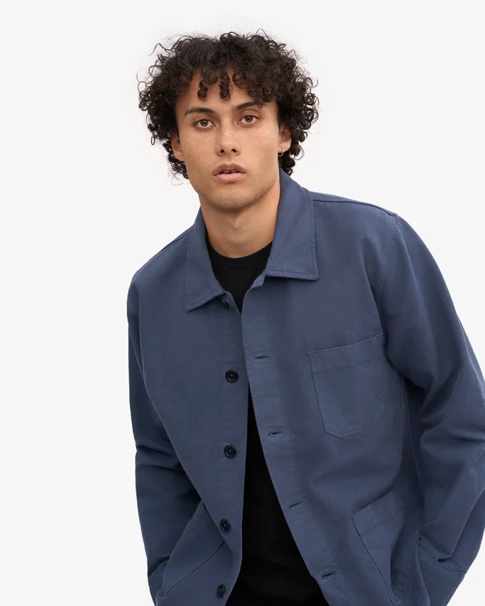 Chaqueta de trabajo orgánica - Azul petróleo