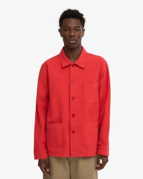 Chaqueta de trabajo orgánica – Rojo mandarina