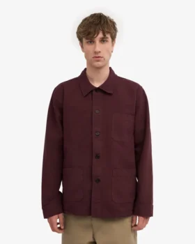 Chaqueta de trabajo orgánica – Rojo sangre de buey