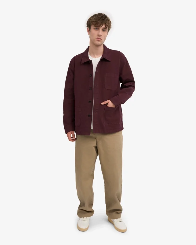 Chaqueta de trabajo orgánica - Rojo sangre de buey