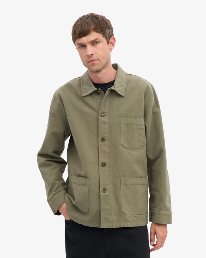 Chaqueta de trabajo orgánica - verde oliva apagado