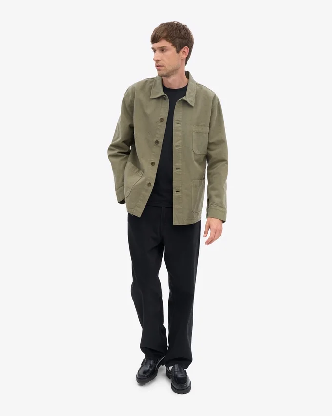 Chaqueta de trabajo orgánica - verde oliva apagado