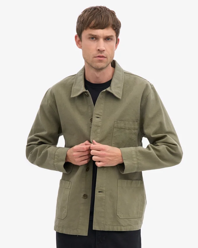 Chaqueta de trabajo orgánica - verde oliva apagado