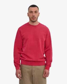 Classic Organic Jersey de cuello redondo – Rojo deslavado