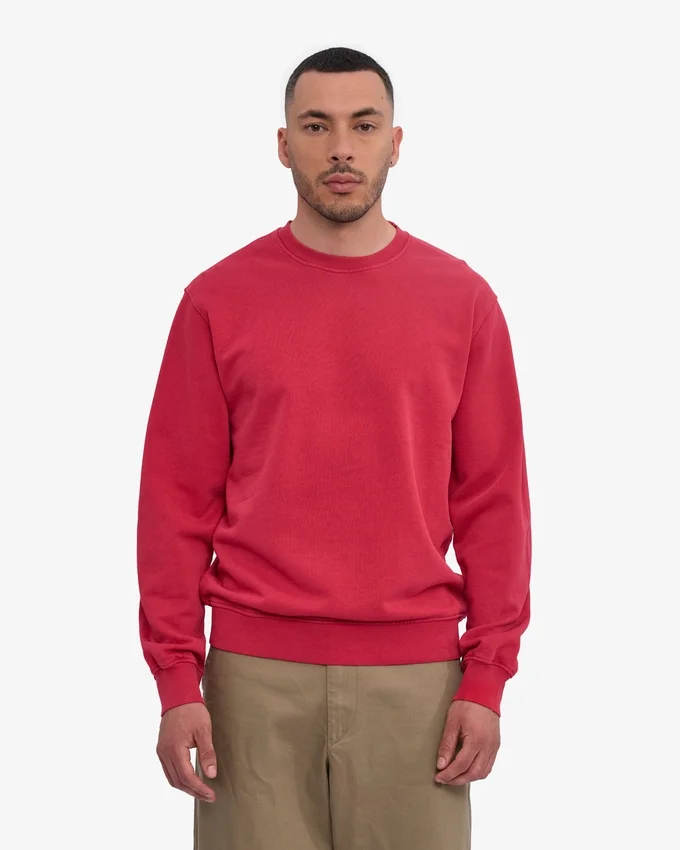 Classic Organic Jersey de cuello redondo - Rojo deslavado