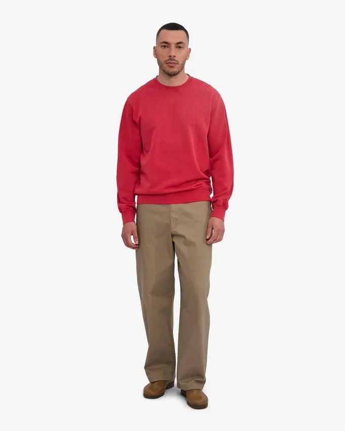 Classic Organic Jersey de cuello redondo - Rojo deslavado