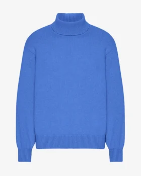 Cuello alto de lana merino - Azul del Pacífico