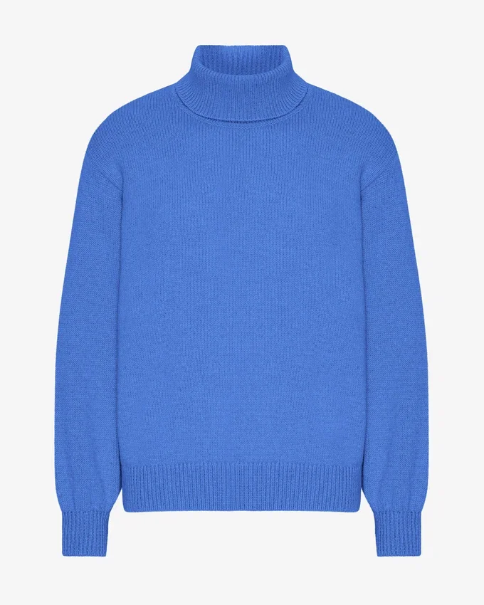Cuello alto de lana merino - Azul del Pacífico