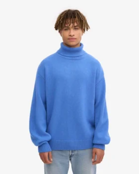 Cuello alto de lana merino – Azul del Pacífico