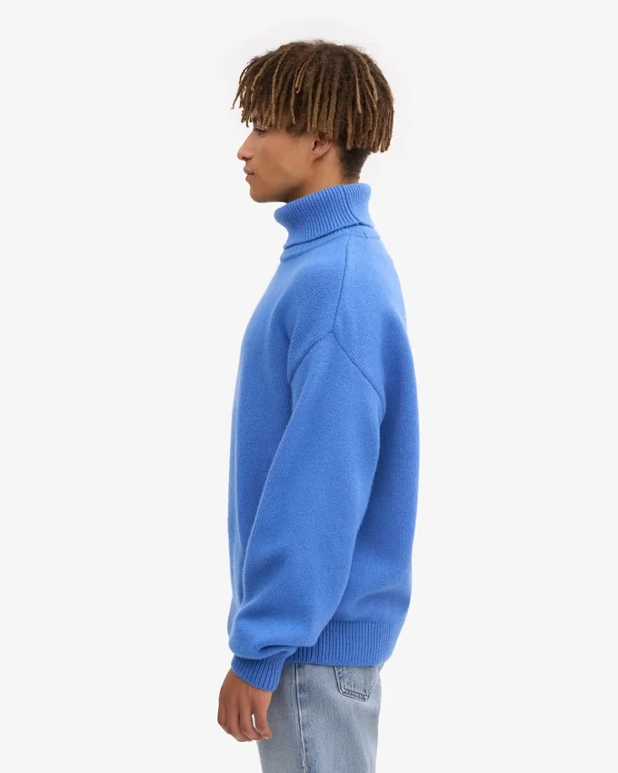 Cuello alto de lana merino - Azul del Pacífico