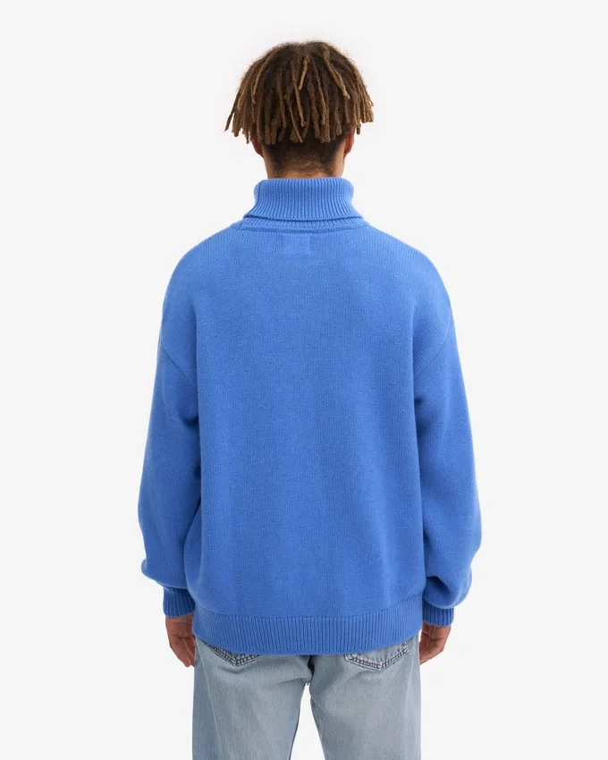 Cuello alto de lana merino - Azul del Pacífico