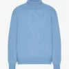 Cuello alto de lana merino - Azul mar