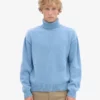 Cuello alto de lana merino - Azul mar