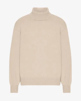 Cuello alto de lana merino - Blanco marfil