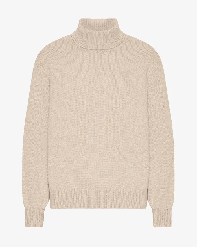 Cuello alto de lana merino - Blanco marfil