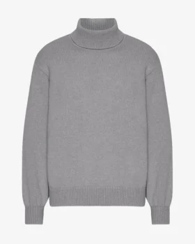 Cuello alto de lana merino - Gris jaspeado