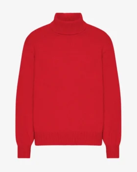 Cuello alto de lana merino - Rojo escarlata