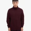 Cuello alto de lana merino - Rojo escarlata