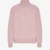 Cuello alto de lana merino - Rosa descolorido
