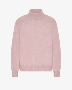 Cuello alto de lana merino - Rosa descolorido