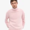Cuello alto de lana merino - Rosa descolorido