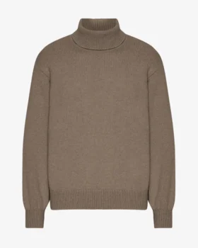 Cuello alto de lana merino - Taupe cálido